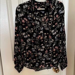 Floral Black Blouse